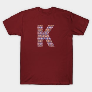 Monogram Letter K- geometric pattern T-Shirt